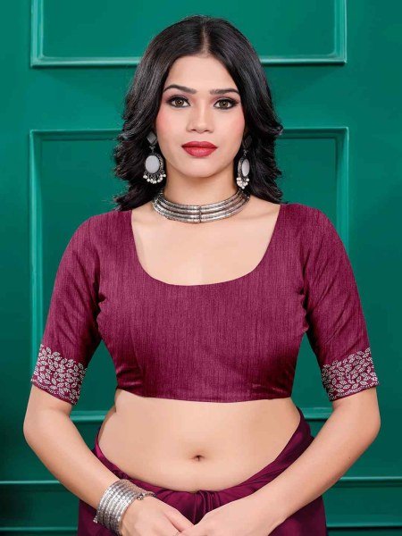 Luxury Silk Saree with Swarovski Diamond Lace Work   Unstitched Blouse Piece Designer Sarees