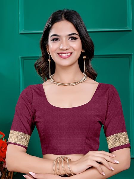 Maroon Banarasi Silk Zari Swarovski Crystal Work Saree Designer Sarees