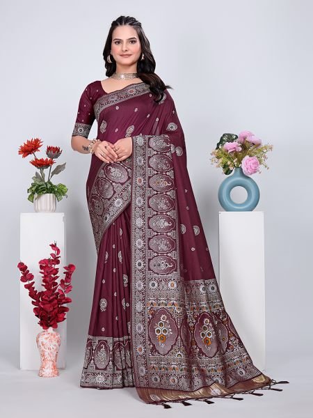 Patola Silk Saree with Traditional Pallu and Tassel Border Daily Deals