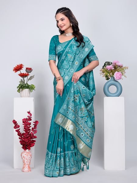 Patola Silk Saree with Traditional Pallu and Tassel Border Banarasi Sarees
