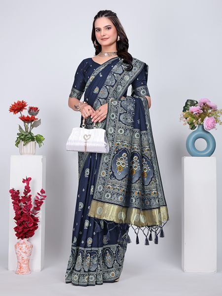 Patola Silk Saree with Traditional Pallu and Tassel Border Banarasi Sarees