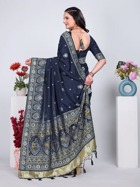 Patola Silk Saree with Traditional Pallu and Tassel Border Banarasi Sarees