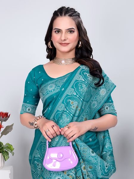 Patola Silk Saree with Traditional Pallu and Tassel Border Banarasi Sarees