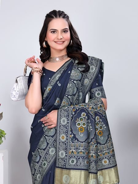 Patola Silk Saree with Traditional Pallu and Tassel Border Banarasi Sarees