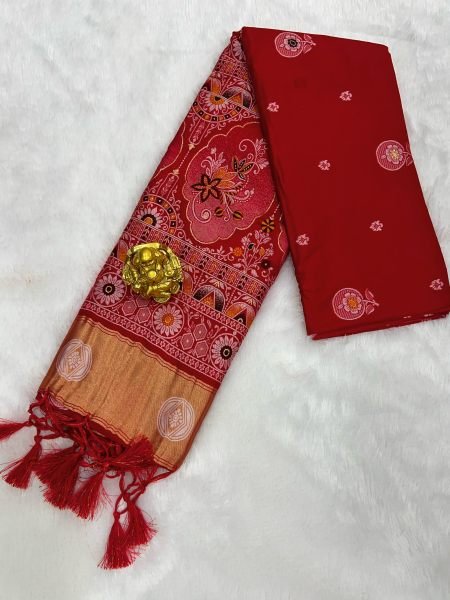 Patola Silk Saree with Traditional Pallu and Tassel Border Banarasi Sarees