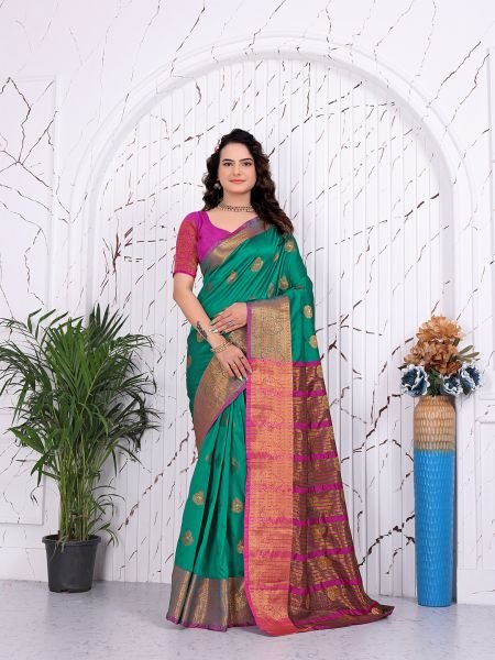 Pure Banarasi Silk Ready to Wear Saree with Jacquard   Woven Weaving Work Ready To Wear Sarees