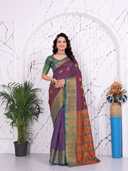 Pure Banarasi Silk Ready to Wear Saree with Jacquard   Woven Weaving Work Ready To Wear Sarees