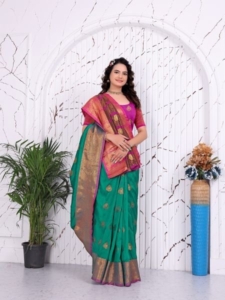Pure Banarasi Silk Ready to Wear Saree with Jacquard   Woven Weaving Work Ready To Wear Sarees