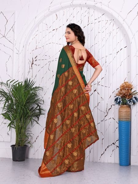 Pure Banarasi Silk Ready to Wear Saree with Jacquard   Woven Weaving Work Ready To Wear Sarees