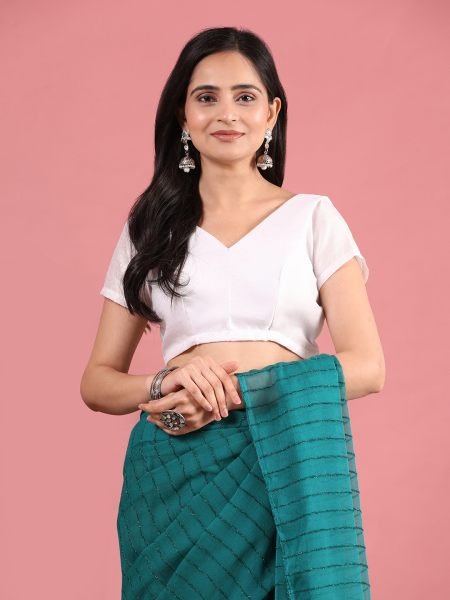 Rama Ready To Wear Chiffon Zari Linen Saree Ready To Wear Sarees