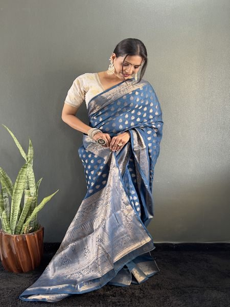 Rama Ready to Wear Pure Banarasi Georgette Saree Ready To Wear Sarees