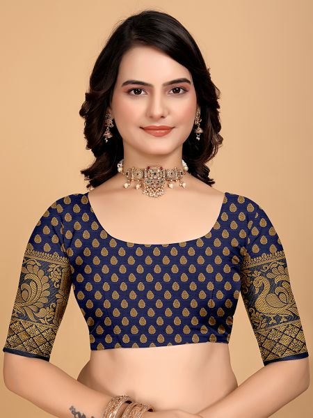 Rama Woven Banarasi Nylon Pure Silk Saree Banarasi Sarees