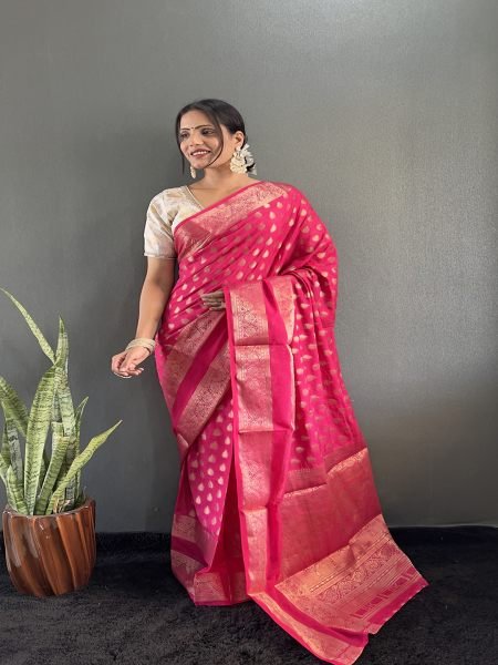 Rani Ready to Wear Pure Banarasi Georgette Saree Ready To Wear Sarees
