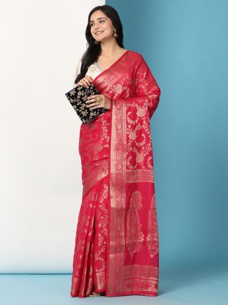 Rani Ready to Wear Pure Banarasi Georgette Saree Ready To Wear Sarees