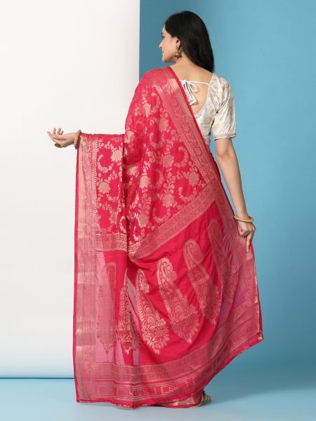 Rani Ready to Wear Pure Banarasi Georgette Saree Ready To Wear Sarees