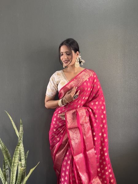 Rani Ready to Wear Pure Banarasi Georgette Saree Ready To Wear Sarees
