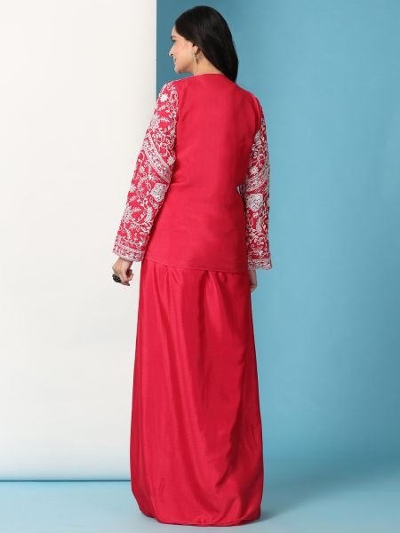 Rani Trendy Party Wear Koti and Sharara Designer Sarees