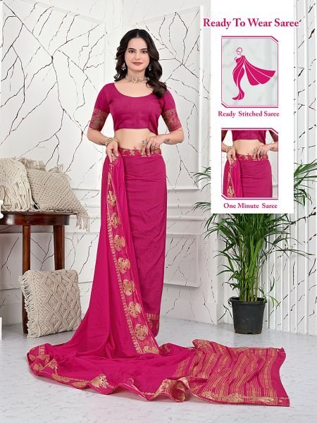 Ready to Wear Banarasi Jacquard Saree in Crepe Fabric Banarasi Sarees