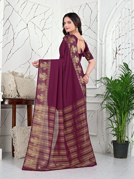 Ready to Wear Banarasi Jacquard Saree in Crepe Fabric Ready To Wear Sarees