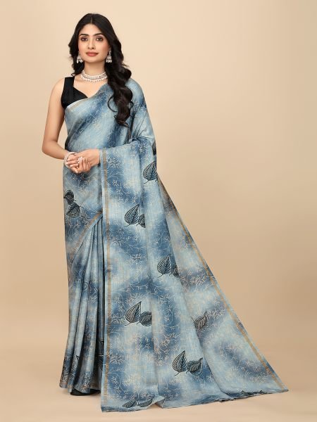 Elegant Checkered Manipuri Jute Silk Saree in Vibrant Grey, Ready to Wear Ready To Wear Sarees