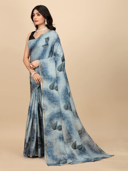 Elegant Checkered Manipuri Jute Silk Saree in Vibrant Grey, Ready to Wear Ready To Wear Sarees