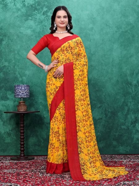  Ready to Wear Floral Bliss Simmer Silk Saree Ready To Wear Sarees