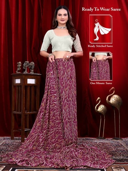 Ready to Wear Georgette Pattu Printed Saree Saree
