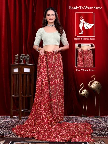 Ready to Wear Georgette Pattu Printed Saree 