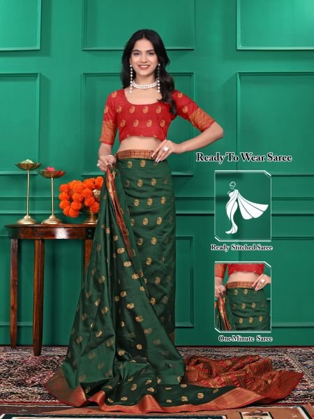 Ready to Wear Jacquard Pure Silk Saree