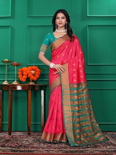 Ready to Wear Jacquard Pure Silk Saree Ready To Wear Sarees