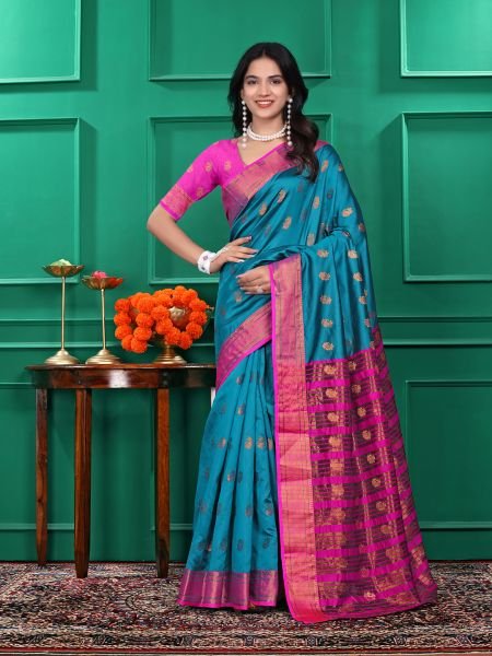 Ready to Wear Jacquard Pure Silk Saree Ready To Wear Sarees
