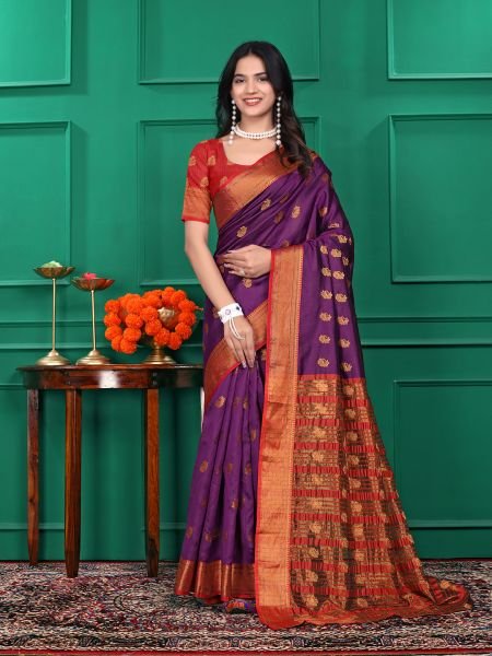 Ready to Wear Jacquard Pure Silk Saree Ready To Wear Sarees