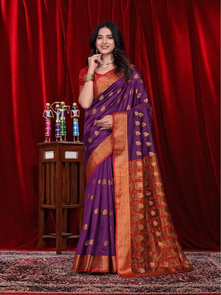 Ready to Wear Jacquard Pure Silk Saree Ready To Wear Sarees
