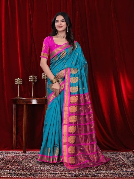 Ready to Wear Jacquard Pure Silk Saree Ready To Wear Sarees