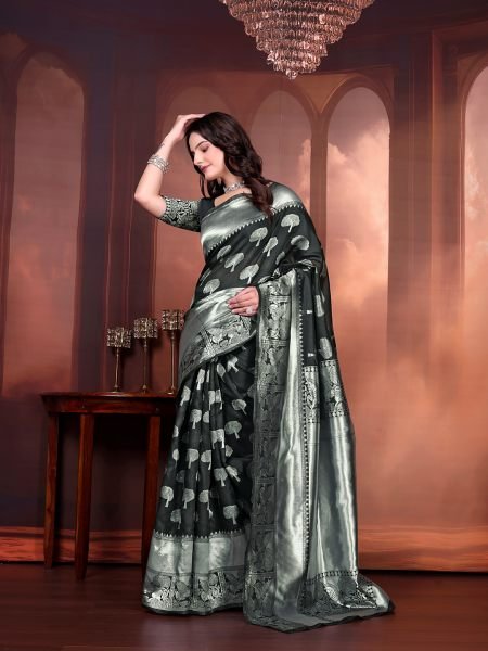 Ready to Wear Jacquard Pure Silk Saree Ready To Wear Sarees