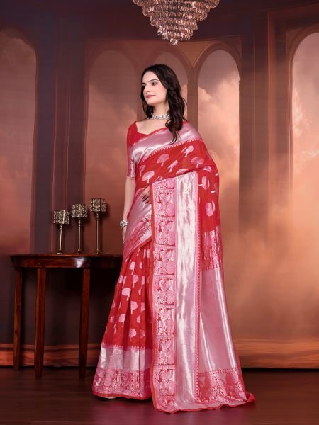 Ready to Wear Jacquard Pure Silk Saree Ready To Wear Sarees