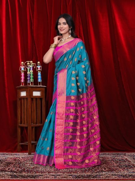 Ready to Wear Jacquard Pure Silk Saree Ready To Wear Sarees