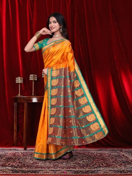 Ready to Wear Jacquard Pure Silk Saree Ready To Wear Sarees