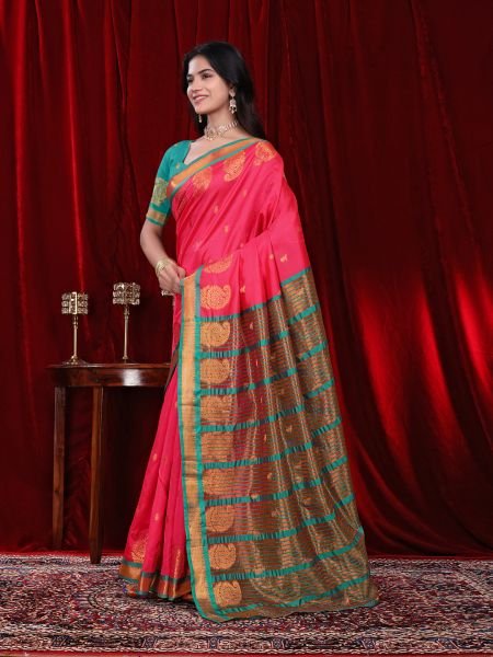 Ready to Wear Jacquard Pure Silk Saree Ready To Wear Sarees