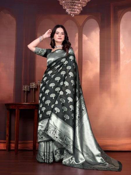 Ready to Wear Jacquard Pure Silk Saree Ready To Wear Sarees