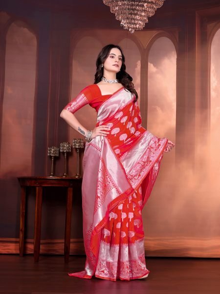 Ready to Wear Jacquard Pure Silk Saree Ready To Wear Sarees
