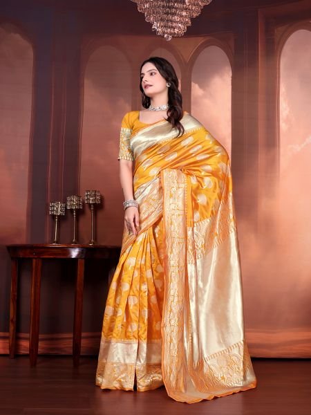 Ready to Wear Jacquard Pure Silk Saree Ready To Wear Sarees