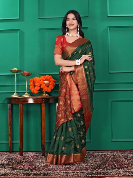 Ready to Wear Jacquard Pure Silk Saree Ready To Wear Sarees