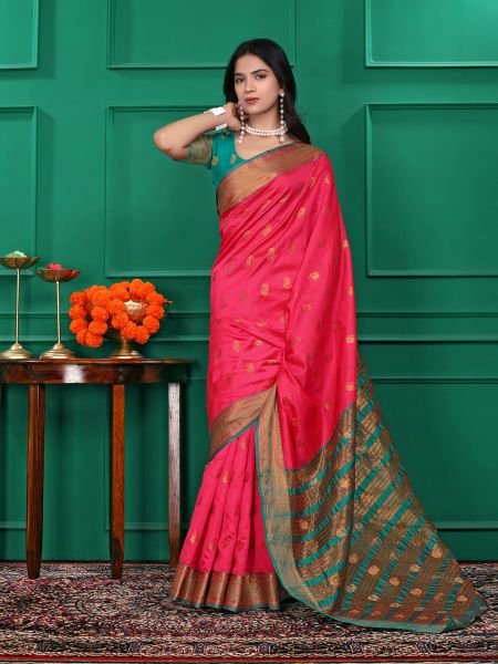 Ready to Wear Jacquard Pure Silk Saree Ready To Wear Sarees