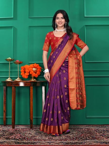 Ready to Wear Jacquard Pure Silk Saree Ready To Wear Sarees