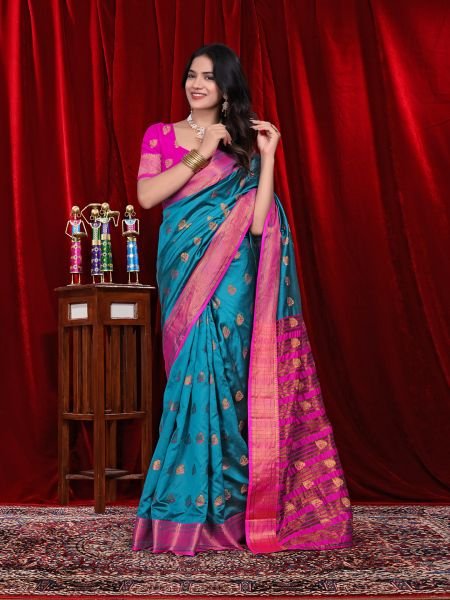 Ready to Wear Jacquard Pure Silk Saree Ready To Wear Sarees