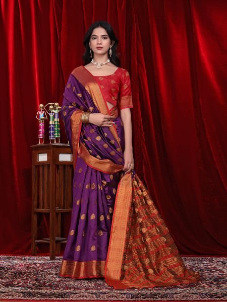 Ready to Wear Jacquard Pure Silk Saree Ready To Wear Sarees