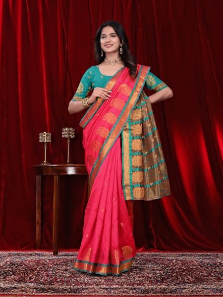 Ready to Wear Jacquard Pure Silk Saree Ready To Wear Sarees