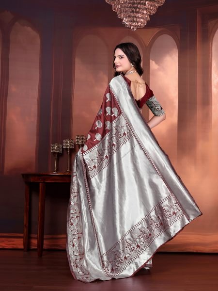 Ready to Wear Jacquard Pure Silk Saree Ready To Wear Sarees