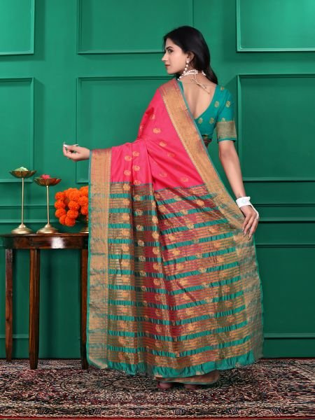Ready to Wear Jacquard Pure Silk Saree Ready To Wear Sarees